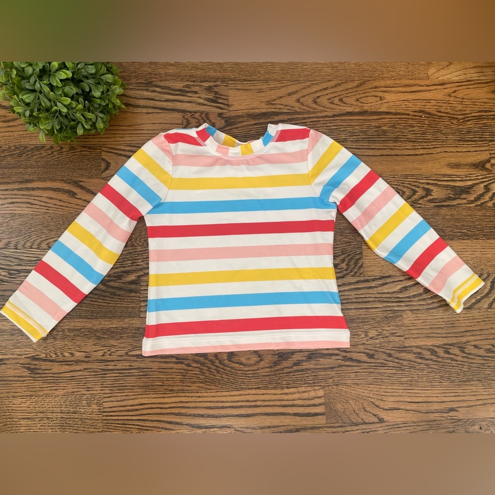 Hanna Andersson Rainbow Stripe Sunblock Rash Guard Sz 5
